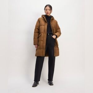 Everlane The ReNew Long Puffer Coat in Chestnut (L)
